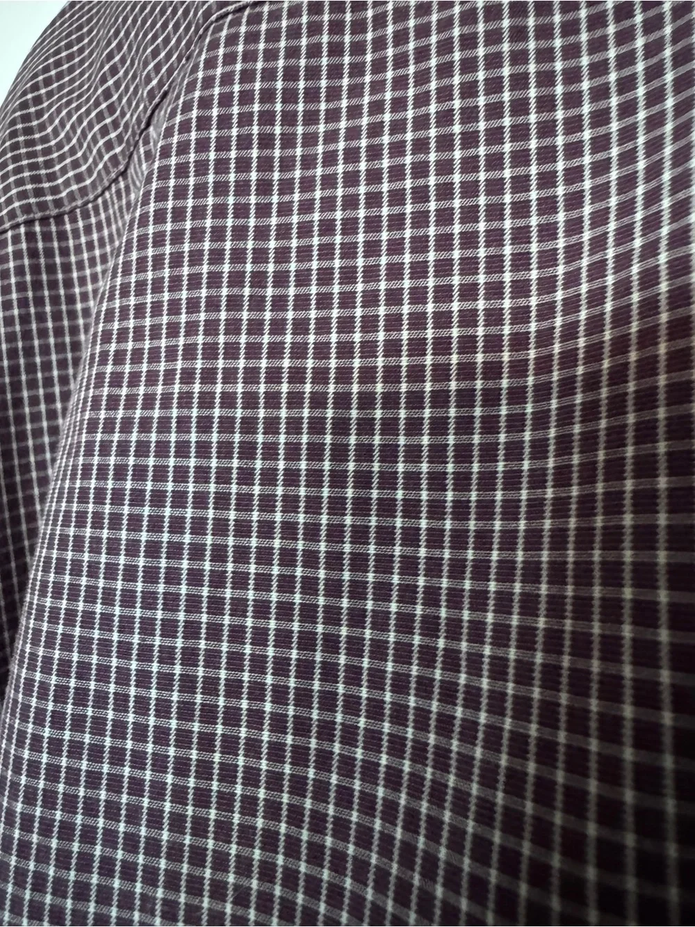 J. Crew Men’s XL Check Dress Shirt in Navy, Burgundy and White